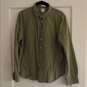 J. Crew Green Button Down Shirt with Standard Collar